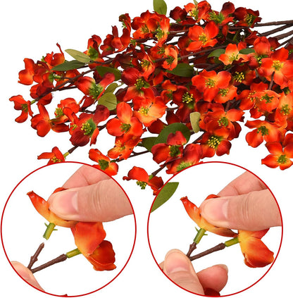 Artflower 6 Pack Artificial Silk Plum Blossom 23.6’’ Fake Flower Stems for Table Centerpieces Home Wedding Decoration