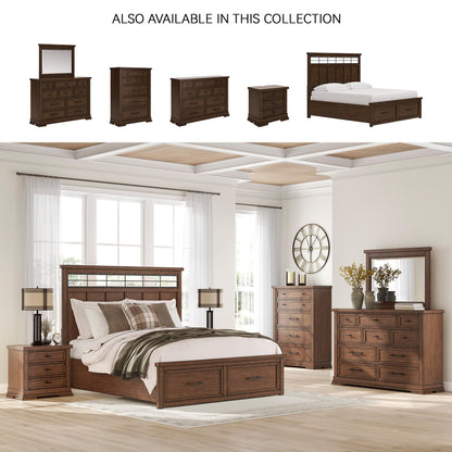 Signature Design by Ashley Taffenbrook Dresser with Mirror, 10-Drawer Storage Rich Brown Finish, Hardwood Solids, Mango Veneer, MDF Substrate, Bedroom Organization Style
