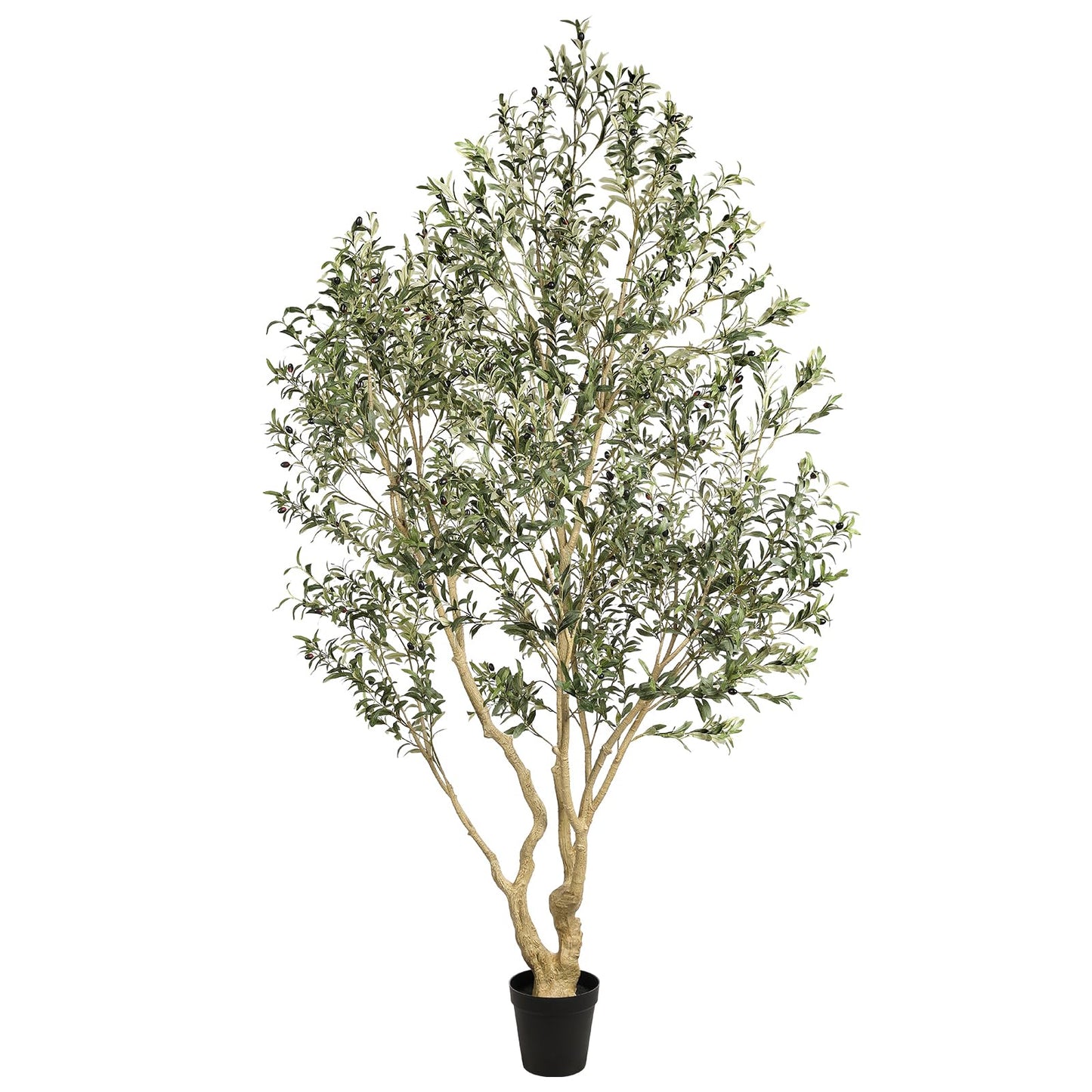 Realead Artificial Olive Tree 9ft - Large Faux Olive Tree with Realistic Leaves and Olives - Full and Grand Design Fake Olive Tree with Sturdy Base for Indoor Home Office Decor