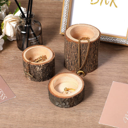 Set of 15 Rustic Wooden Tea Light Candle Holders | Natural Wood Votive Holders in 3 Sizes for Wedding, Party, and Home Table Decor