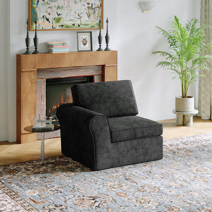 Novilla 108" Modular Sectional Sofa, Modular Sectional Couches for Living Room Bedroom, Chenille Removable Cover Cloud Couch with Smarts Coil® Support L-Shaped Couch(Dark Grey, Left-Arm Chair)