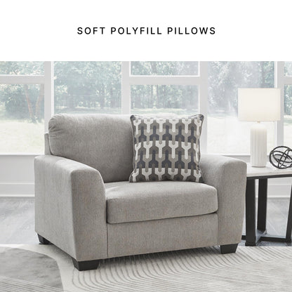 Signature Design by Ashley Avenal Park Casual Upholstered Oversized Chair with 1 Toss Pillow, Light Gray