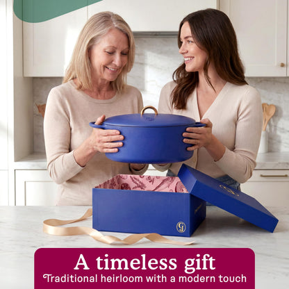 Great Jones Dutchess Cast Iron Dutch Oven Pot With Lid (Blueberry) - Large 6.75 Quart Size, Dual Handles - All Stovetop Safe - 500° Dutch Oven For Bread Baking | Dishwasher Friendly