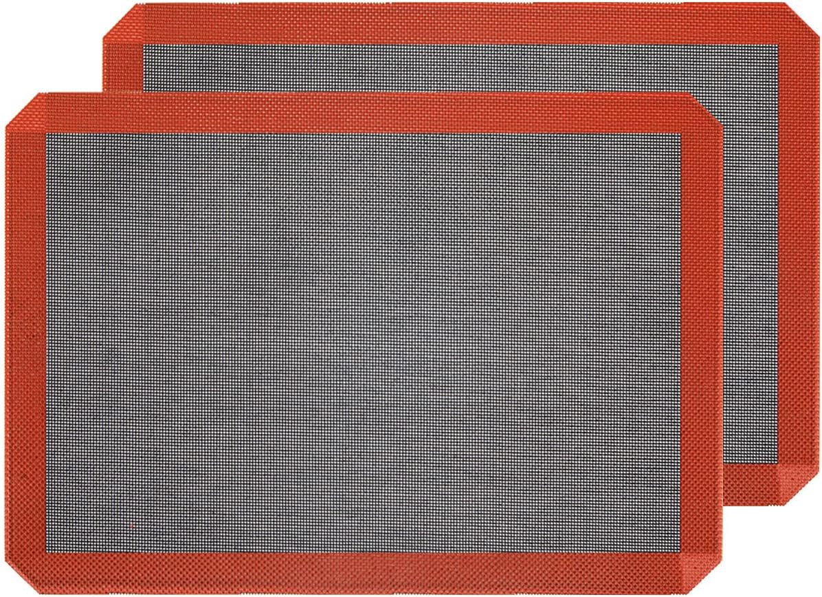 Silicone Baking Mat, Nonstick Food Safe Tray Pan Liners for Making Cookies, Macarons, Bread (16.54"x11.61"/2 Pack)