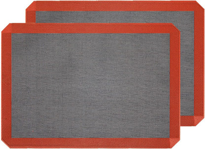 Silicone Baking Mat, Nonstick Food Safe Tray Pan Liners for Making Cookies, Macarons, Bread (16.54"x11.61"/2 Pack)
