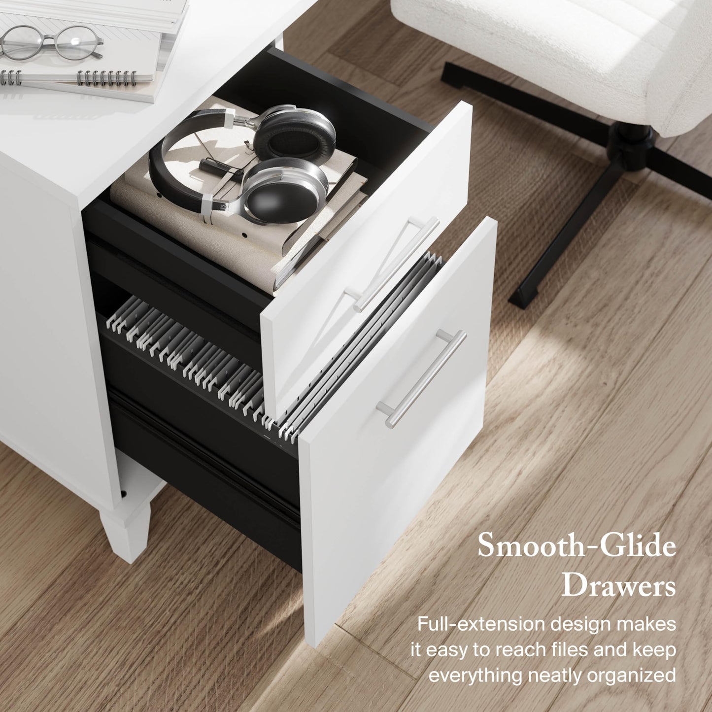 Bush Furniture Somerset 72W 3 Position Sit to Stand Adjustable Standing L Shaped Desk in White, Ergonomic Corner Computer Office Table