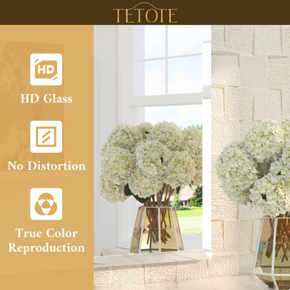 TETOTE 72" x 36" Rectangle Tempered Mirror with Frameless Beveled Edge for Vanity and Bathroom