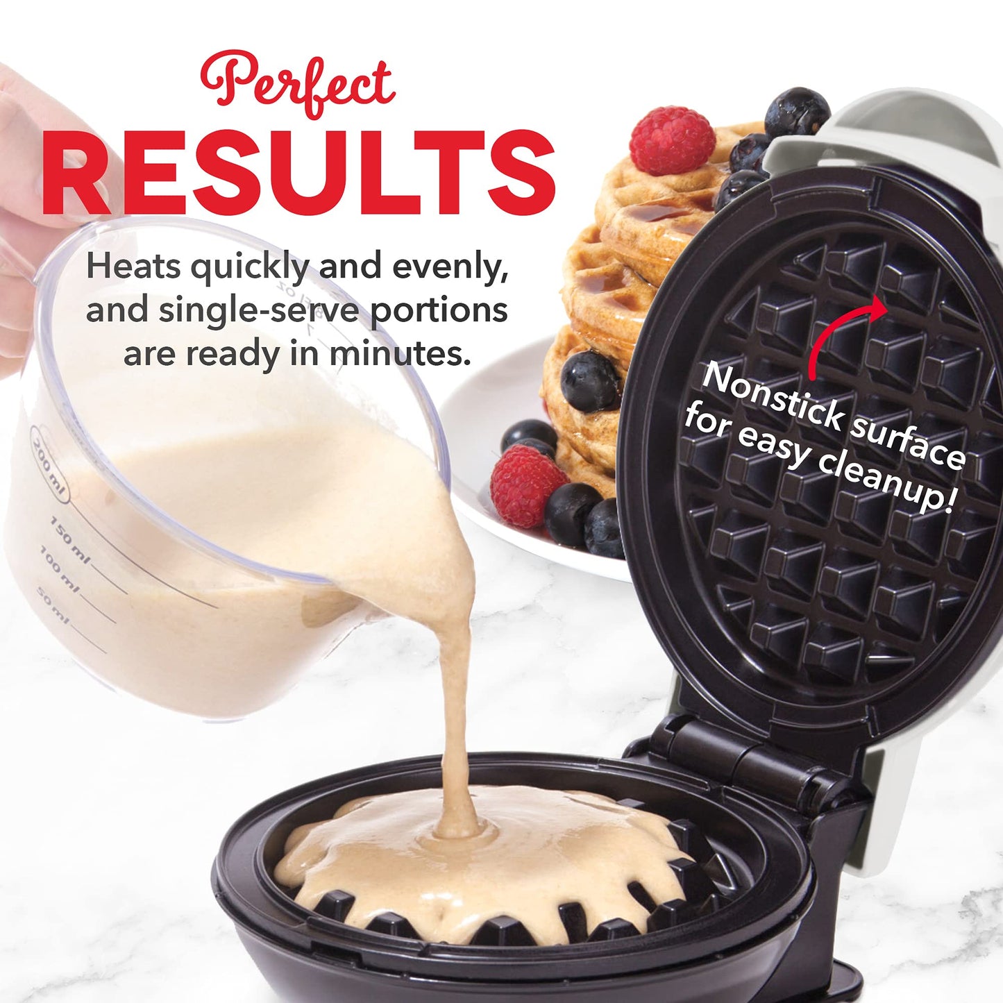DASH Mini Waffle Maker Machine for Individuals, Paninis, Hash Browns, & Other On the Go Breakfast, Lunch, or Snacks, with Easy to Clean, Non-Stick Sides, Purple Galaxy 4 Inch