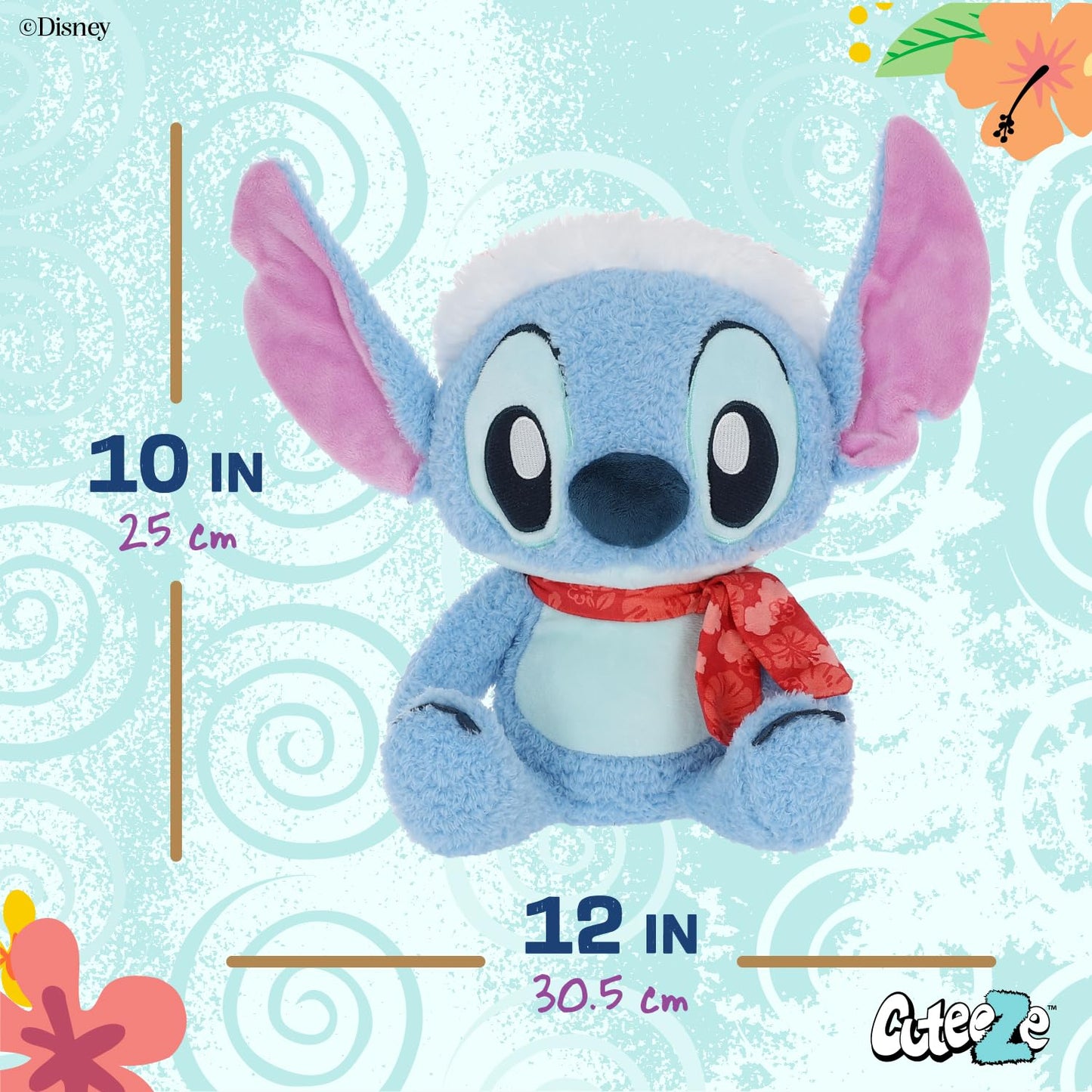 Kids Preferred Disney Baby Lilo & Stitch Holiday Cuteeze Stitch Stuffed Animal Plush, Soft Plushie Gifts for Baby and Toddler Boys and Girls - 15 Inches