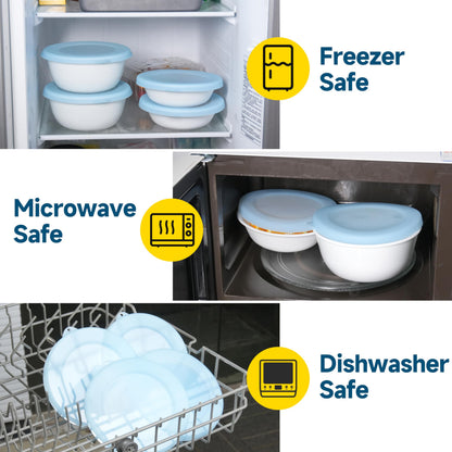 KIICII 4 Pack Silicone Lids for Corelle Vitrelle 18-Oz Soup/Cereal Bowls, Freezer & Microwave & Dishwasher Safe (Bowl not included)