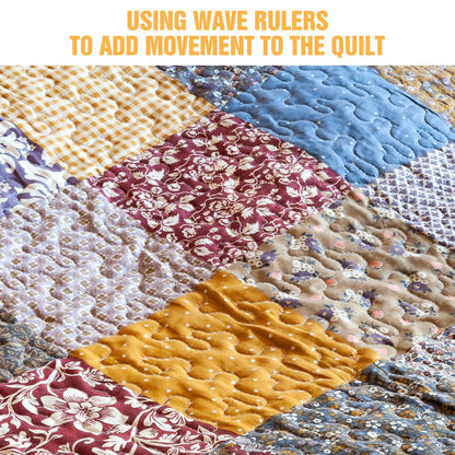 5 Pcs Wave Quilting Rulers and Templates Set, Quilting Ruler and Templates Waves Ruler Acrylic Quilting Templates for Machine Quilting Free Motion Quilting Stencils Wavelengths Sewing Rulers
