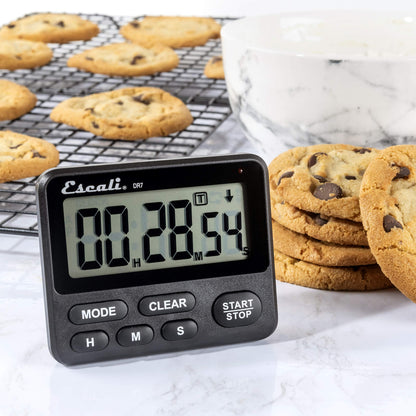 Escali Extra Loud Display Digital Kitchen Timer with Clock Mode, Recall Timer Magnetic Back