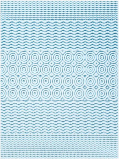 Mellow 2 Inch 5-Zone Memory Foam Mattress Topper, Cooling Gel Infusion, Full Size, Blue