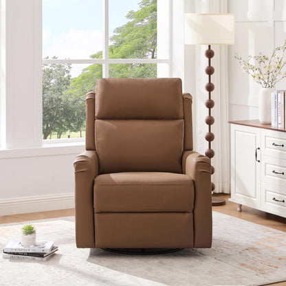 Christopher Knight Home Bailey American Massage Chair Recliner, Manual Swivel Rocker Recliner Chair with Massage and Heat, PU Leather Recliner Chair for Adults, Easy Move Design for Home Office, Brown