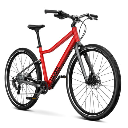 woom Explore 6 Bicycle for Kids & Teens 10 to 14 Years Old, 26-Inch Lightweight 8-Gear Road & Mountain Bike for Boys & Girls - Red