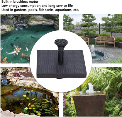 Skiennix Solar Water Fountain - Versatile Bird Bath Pump with 6 Nozzles | Monocrystalline Silicon Design for Garden, Pond, Pool