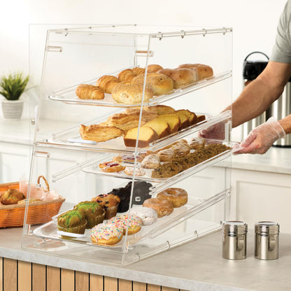 Winco ADC-4 4-Tier Pastry Display Case, Acrylic,Clear,Medium