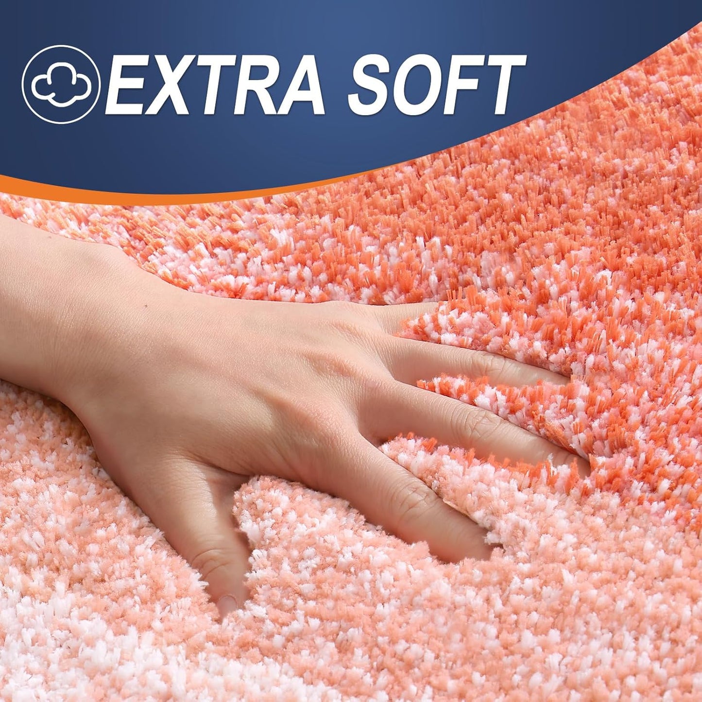 OLANLY Large Bathroom Rugs - Extra Soft Microfiber Mat 50x30 | Quick Dry, Rubber Backing, Coral Color
