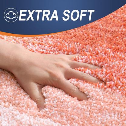 OLANLY Large Bathroom Rugs - Extra Soft Microfiber Mat 40x24 | Quick Dry, Machine Washable, Coral