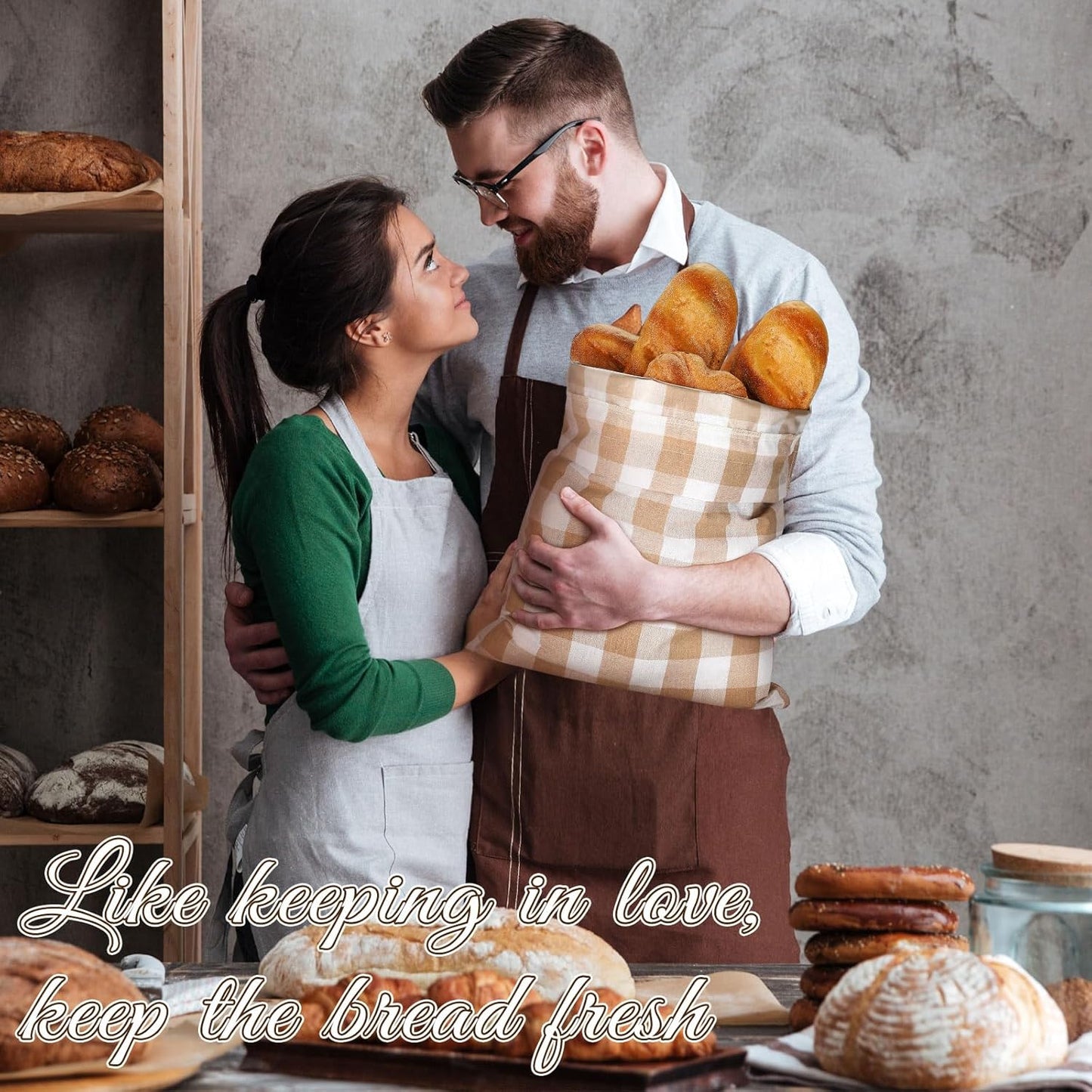 2 13 17 Inches Pcs Linen Bread Bags for Homemade x Sourdough Bread Container Reusable Linen Storage Bag with Plastic