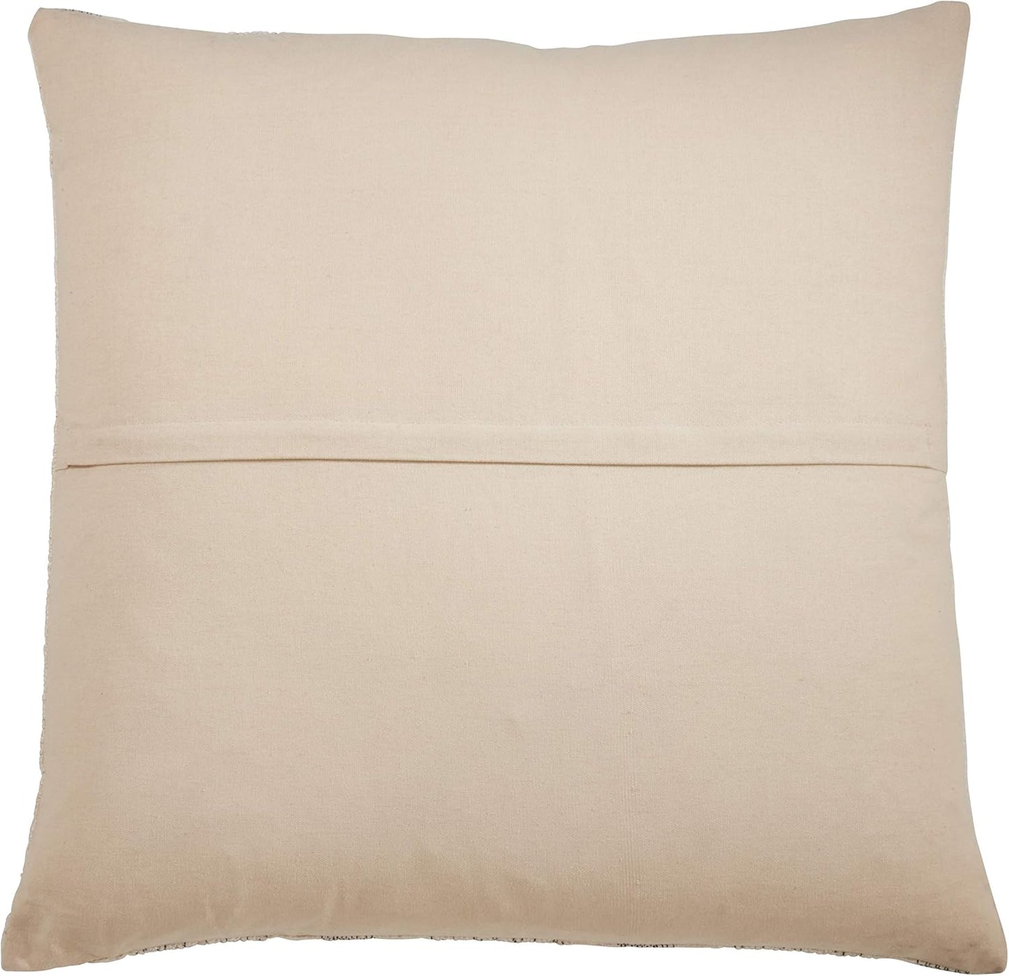 SARO LIFESTYLE Alexandria Collection Woven Striped Throw Pillow Cover, 22" in Ivory