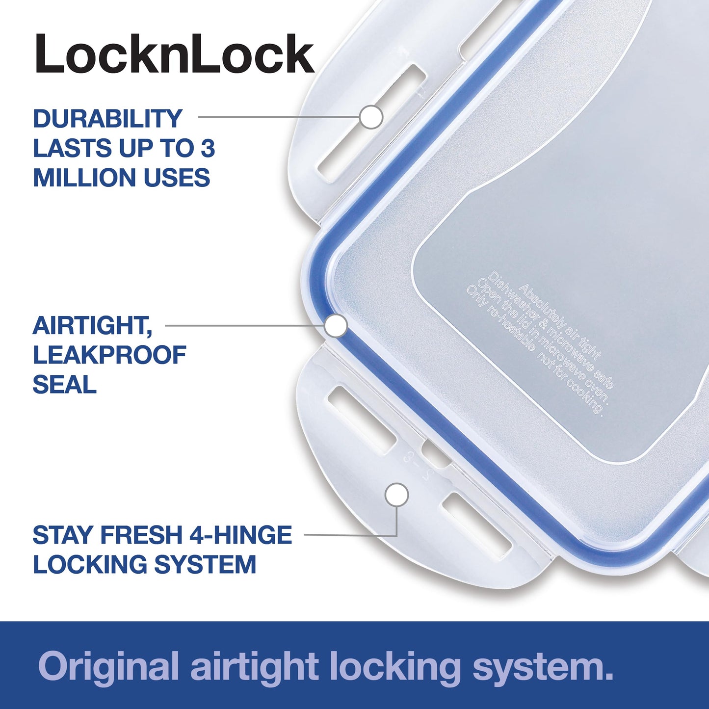 Lock & Lock Storage Bins Food Storage Container with Flip-top lids (Large)