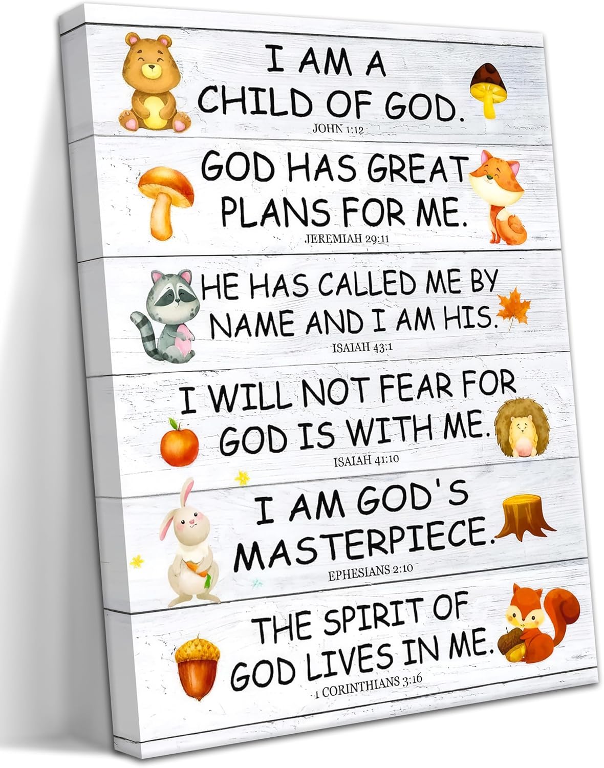12x16in Scripture Canvas Wall Art for Kids Room Christian I Am a Child of God Bible Verse Wall Decor, Framed Religious