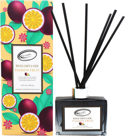 Air Jungles Passion Fruit Fragrances Reed Diffuser Set, 3.4 fl. oz, Essential Oil Air Freshener for Home
