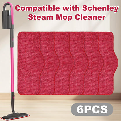 6 Pack 7 1,Reusable Steam Mop Pads Compatible with Schenley Steam Mop Cleaner,Microfiber Steam Mop Replacement Pads