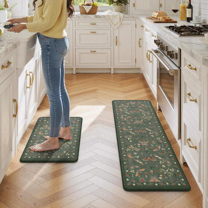 17.3''x29''+17.3''x59'', Set LEEVAN Anti Fatigue Mats for Kitchen Floor Non-Slip, Cushioned Kitchen Mats for Floor
