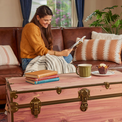 Rhino Trunk & Case Knotty Cedar Chest – XXL Storage Box, Coffee Table, End of Bed Trunk or Entryway Storage Bench – 36"x18"x18" USA-Made, Furniture Grade, Heirloom Aesthetic – Strong and Secure
