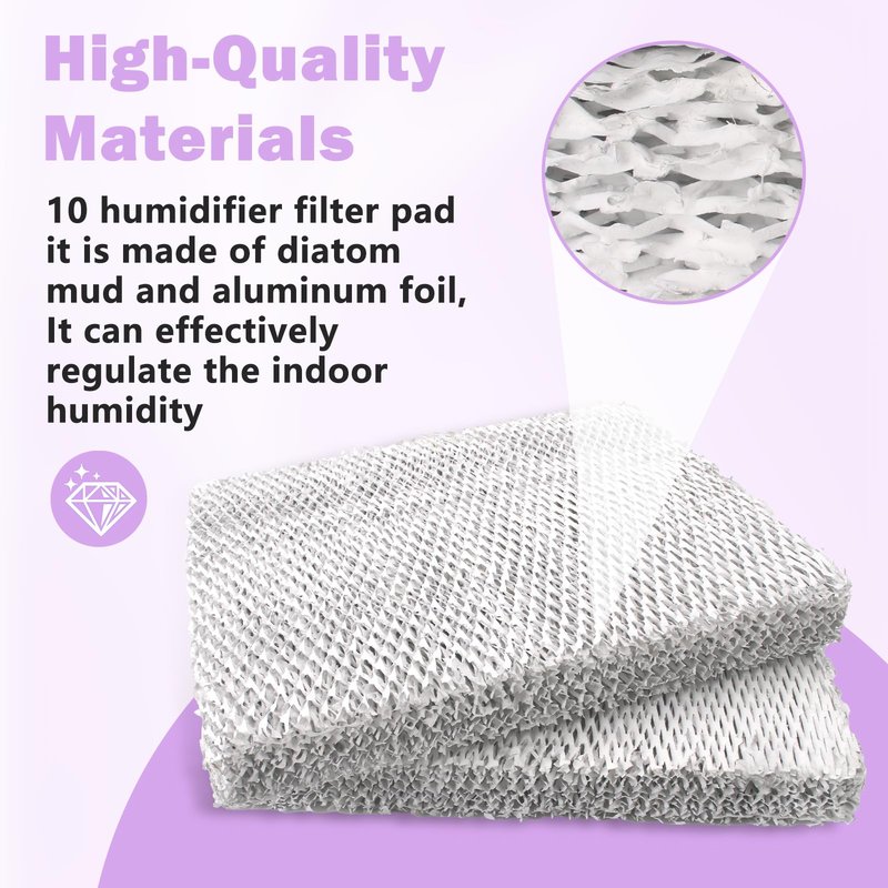 Sxkxm 10 Humidifier Filter Water Panel Compatible with Clean Comfort HE12, HE12A, HE12M, HE12MM, 2 Pack Whole House Humidifier Replacement Water Panel