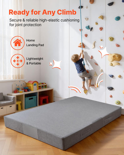 VEVOR Crash Pad, 6 x 4 ft Crash Pad for Kids Sensory with Soft Thick Foam and Washable Cover, Giant Pillow Mat Large Sensory Room Equipment for Children and Adults Jumping, Play, Climbing & Gymnastics