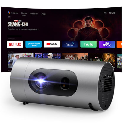 Smart Portable Projector with WiFi and Bluetooth, USB-C Powered, Mini Projector Built-in Apps & Android 14 OS, 1080P FHD HDR10, TOF Real-Time Auto Focus/Keystone, YQHS Outdoor Movie Projector