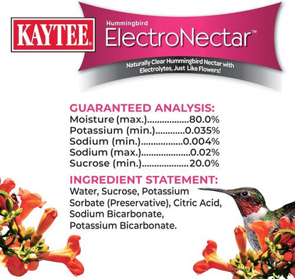 Kaytee Hummingbird ElectroNectar - Ready-to-Use Wild Bird Food, 64 Ounces for Vibrant Hummingbirds