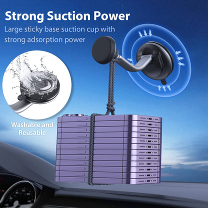 Magnetic Phone Holder for Car, [ Powerful Magnets & Military-Grade Suction] Car Phone Holder Mount Dashboard Windshield Cell Phone Holder Phone Stand for Car iPhone Android Automobile Cradle