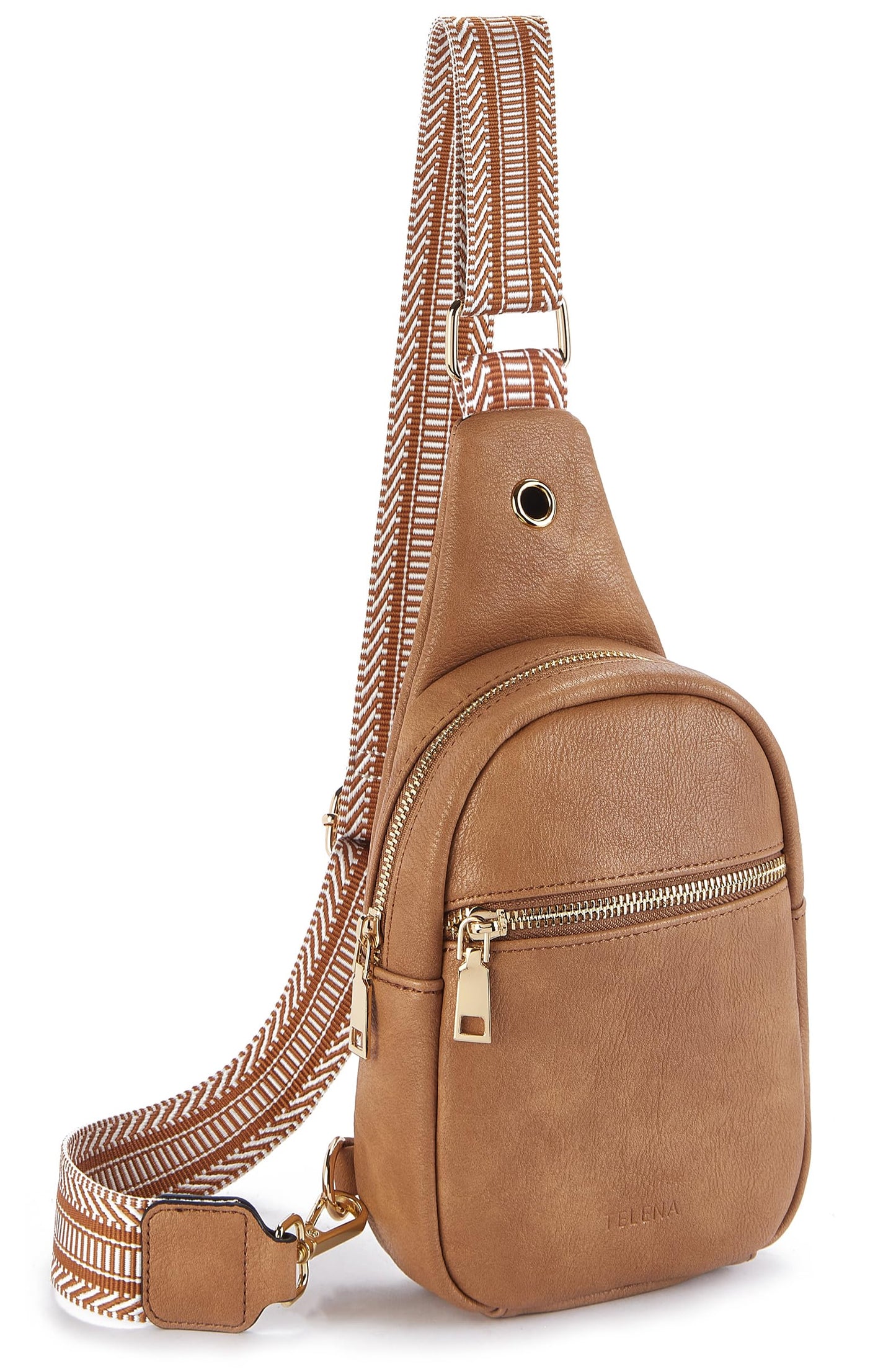 Telena Small Sling Bag for Women Leather Crossbody Fanny Packs Chest Bag for Women