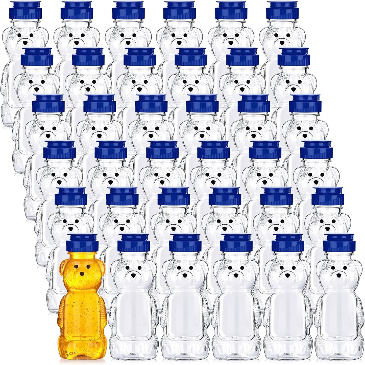 36 8 oz Thenshop Pcs Honey Jar Plastic Empty Bear Bottle Dispenser Clear Transparent Honey Containers Bear Cup Squeeze