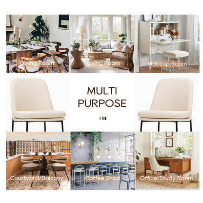 MALOL Dining Chairs Set of 6, Modern Dining Chairs, Fabric Upholstered Dining Chairs, Kitchen Chairs with Curved Back and Metal Legs for Dining Room Kitchen Restaurant, Beige