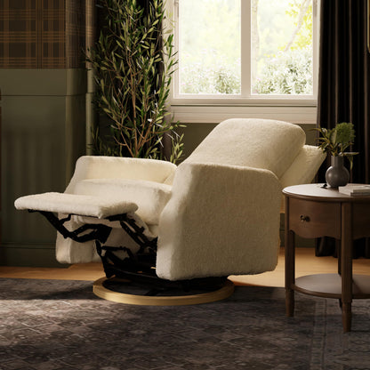 Namesake Crewe Glider Recliner Nursery Chair - GREENGUARD Gold & Certi-PUR US Certified Rocker Recliner - Glider Rocking Chair for Nursery & Living Room - Electronic, 270° Swivel, Ivory Boucle