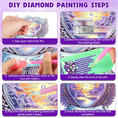 DOMROM Diamond Art Hanging Kits for Adults, Heart Special Shaped Diamond Painting, Gem Art Suncatchers Ornament, Rhinestone Decor for Home Garden Window Wall Decor