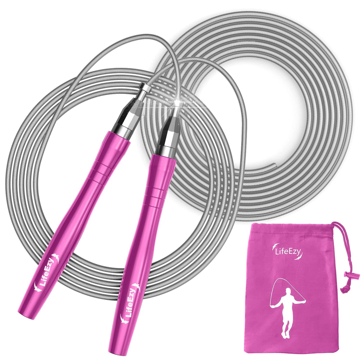 Jump Rope, High Speed Weighted Jump Rope - Premium Quality Tangle-Free - Self-Locking Screw-Free Design - Jump Ropes for Fitness - Skipping Rope for Workout Fitness, Crossfit & Home Exercises