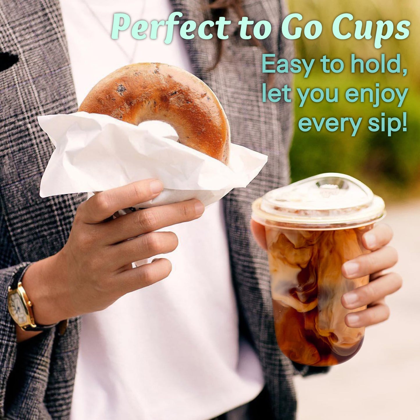 Homestockplus 25 Pack 15 oz BPA-Free Clear Plastic Cups with Strawless Sip Lids - Leak-Proof Round Bottom Disposable Iced Coffee Cups for Kids, To-Go Cold Drinks, Ideal for Small Parties & Daily Use