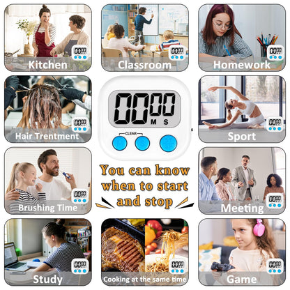 ZILLEEN Classroom Timers for Kids Classroom Magnetic Digital Kitchen Timers for Cooking Teachers Gym Game 12 pcs