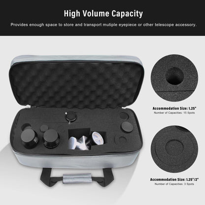 Astromania Transport Bag for 1.25" Eyepiece and 2" Eyepiece - Bundle with - 9x50 Angled Finder Scope, Black