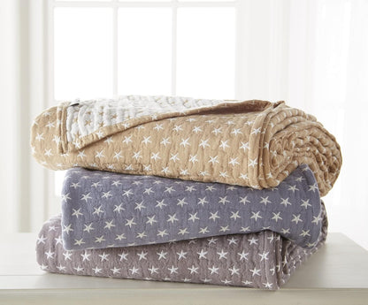 Sterling Creek Dawson Star Muslin Blanket Queen Three Layers Lightweight Breathable Cotton Gauzy Blanket for Adults