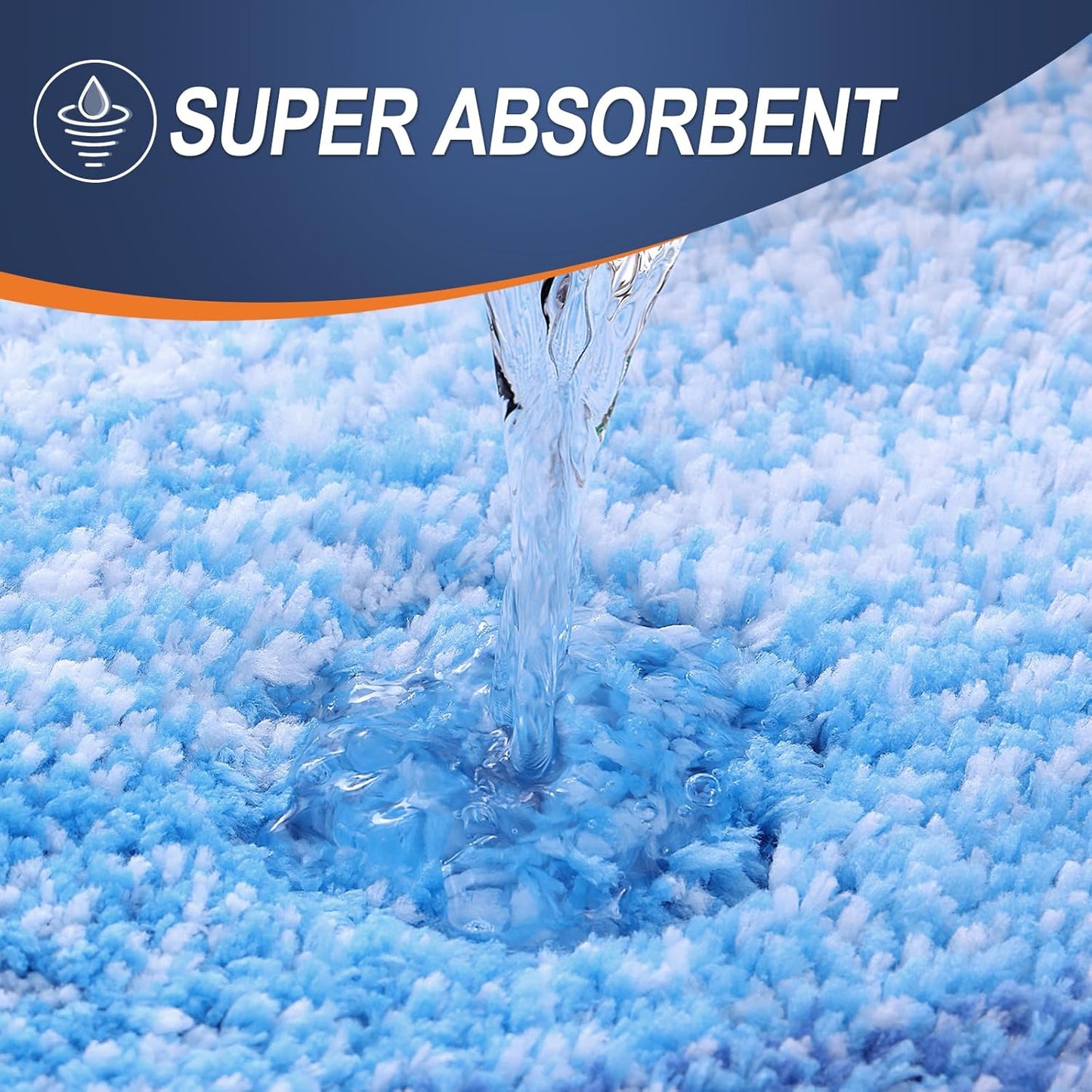 OLANLY Bathroom Rugs - Extra Soft Microfiber Mat | Quick Dry & Washable 30x20 in Light Royal Blue