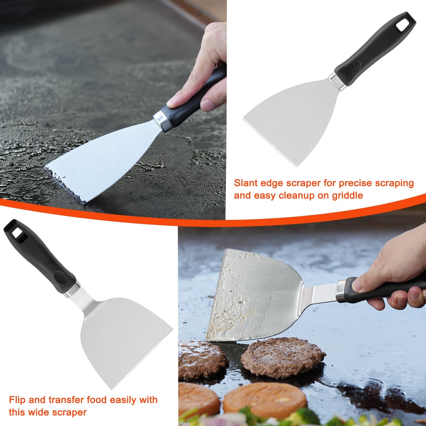 DY DECENT FAMILY 39PCS Griddle Accessories Kit, Flat Top Grill Accessories Set for Outdoor Barbecue. Griddle Tools Set with Basting Cover, Spatula, Scraper, Burger Press, Tongs and Cleaning Kit