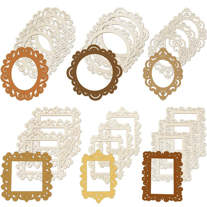 Maitys 18 Pcs Wood Frames for Crafts Unfinished Wood DIY Picture Unfinished Picture Frames Ornament Craft with Ropes for DIY Christmas Tree Hanging Decor Photo Display 5.9 x 4.7 Inch