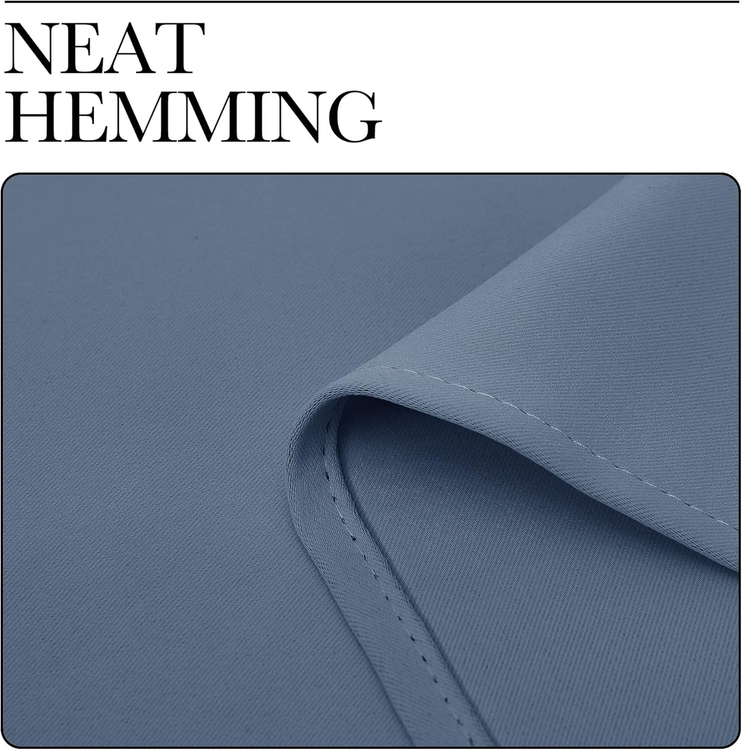 NICETOWN Thermal Insulated Blackout Curtain Panels - Solid Stone Blue, 42" x 63", 1 Pair